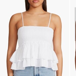 BB Dakota Women’s Navy Strapless Tiered Blouse - Size Large
